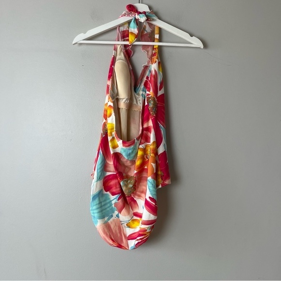 Be Creative Halter Top Floral One Piece Swimsuit 14 - Picture 2 of 11